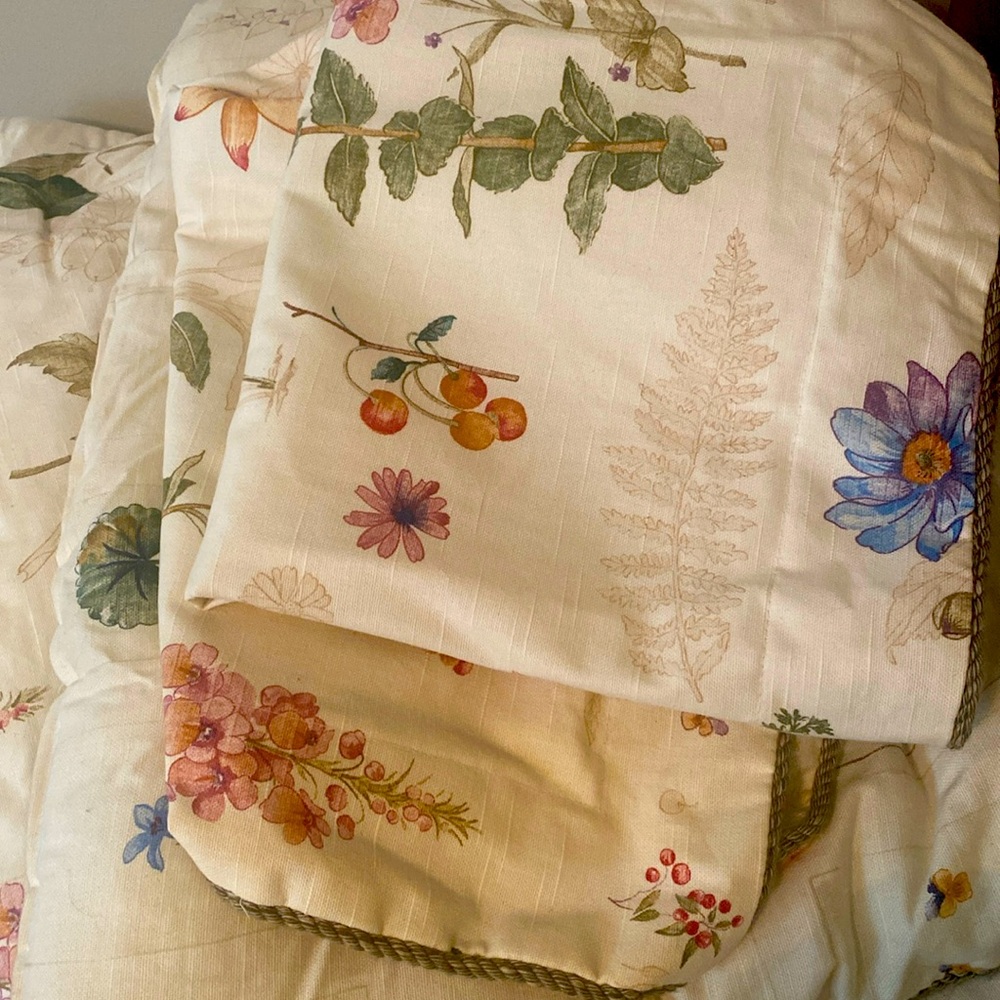 Waverly Floral Comforter - Cream with Multicolor Accents